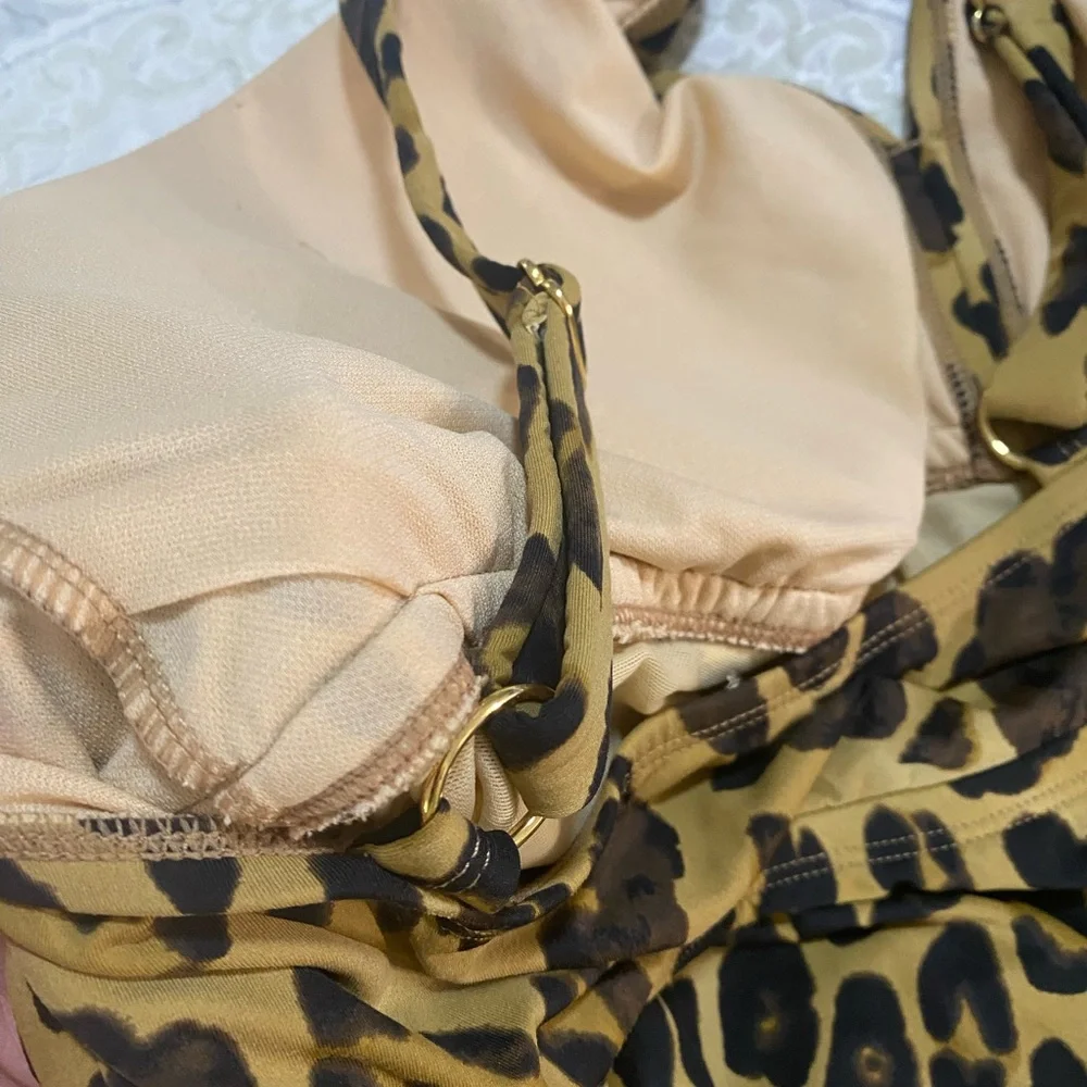 Ralph Lauren Cheetah Leopard High Neck One Piece‎ Swimsuit -plus sz 20W Rt $180